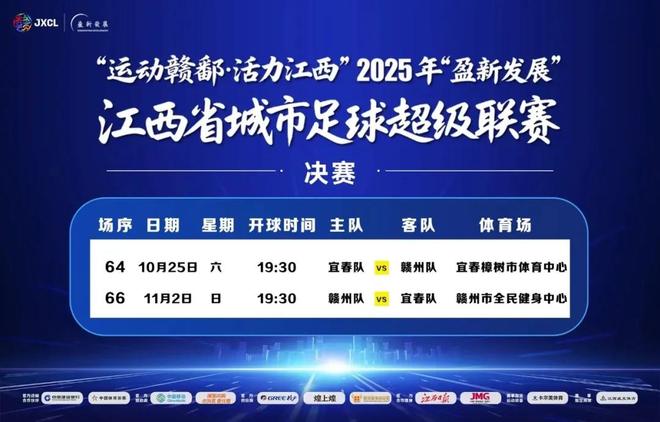 赣超决赛赛程：10月25日、11月2日进行宜春先主后客战赣州